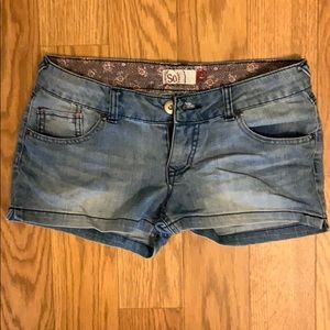 SO blue jean shorts